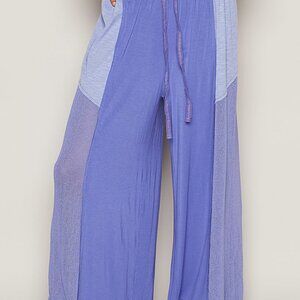 POL Iris Purple wide fit in POL jersey and rib mix with raw edge detail
